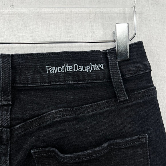 FAVORITE DAUGHTER Valentina Shortie Jeans 30 Petite Black High Rise Cigarette - Picture 13 of 16